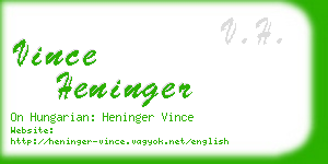 vince heninger business card